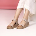 Sandale Beige Cuir