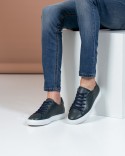 Sneaker Bleu Cuir