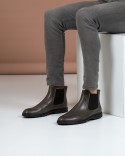 Boots Gris Cuir